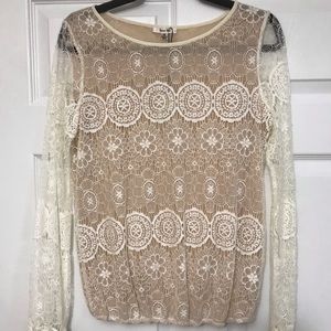 NWT Sophie Max Lace Long Sleeve Top Size Small